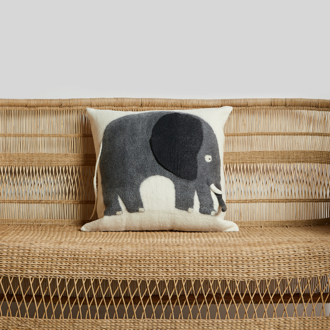 Grey Elephant Cozy Throw Pillow