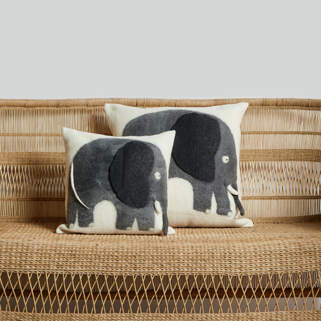 Grey Elephant Cozy Throw Pillow