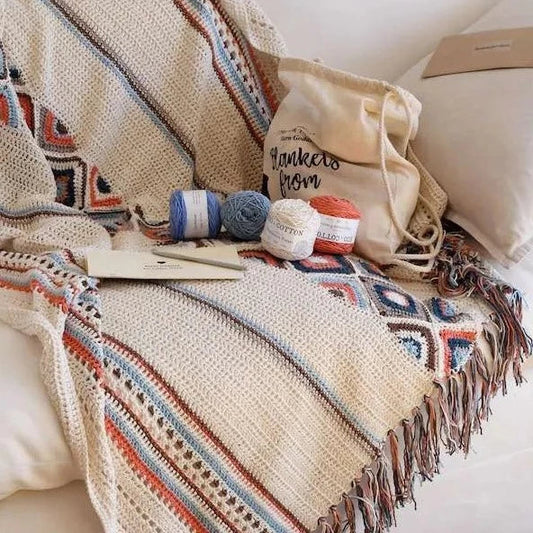 Boho Summer Throw Kit: Crochet-your-Own