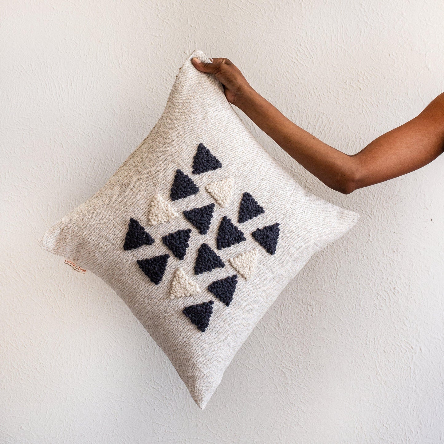 Modern Boho Wool Throw Pillow: AfriScandi Harvest Pillow