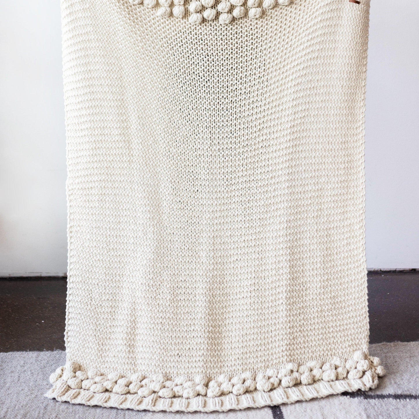 Aran Hand-Knit Wool Throw Blanket