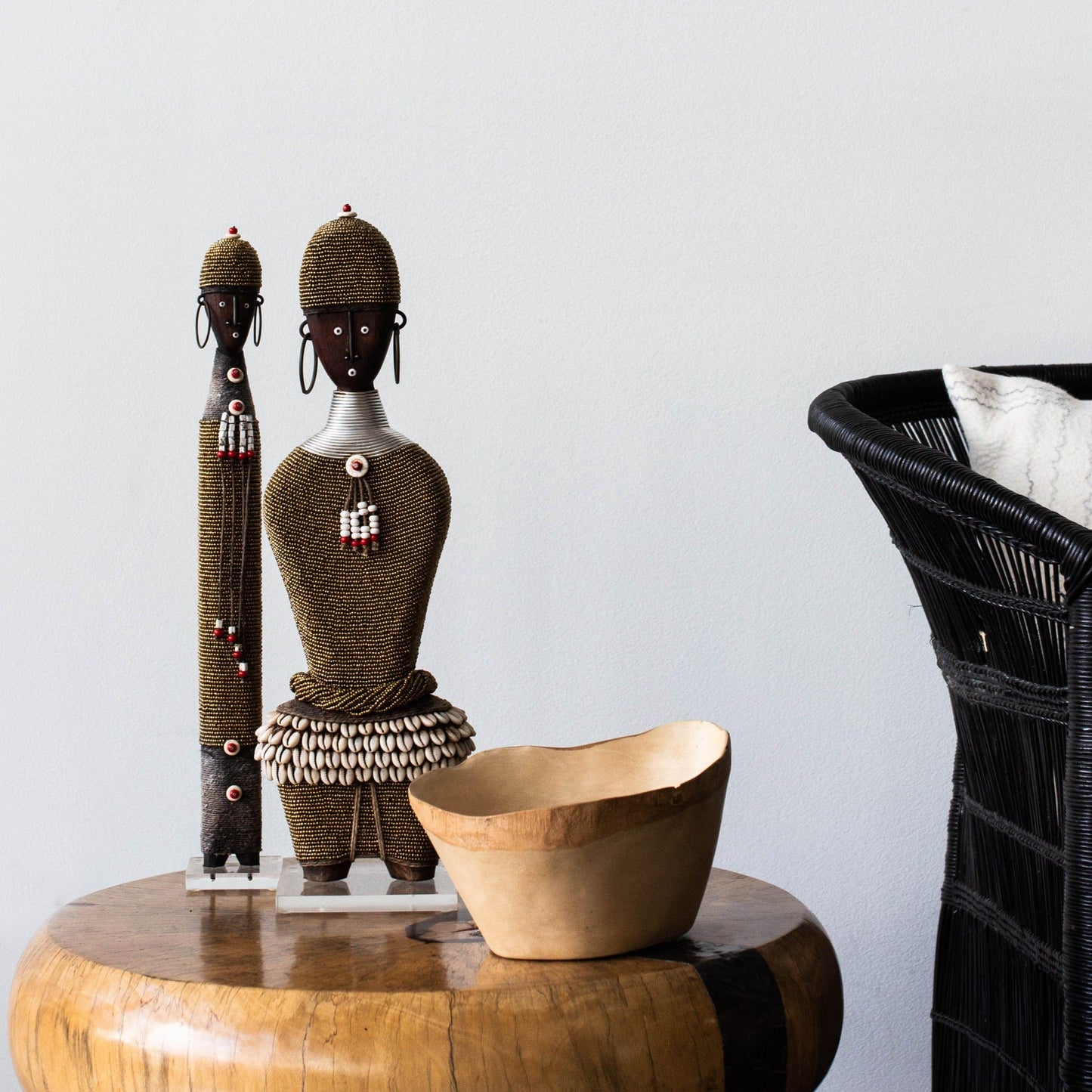 Gold Beaded African Namji Doll