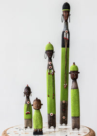 Lime Green Beaded African Namji Doll