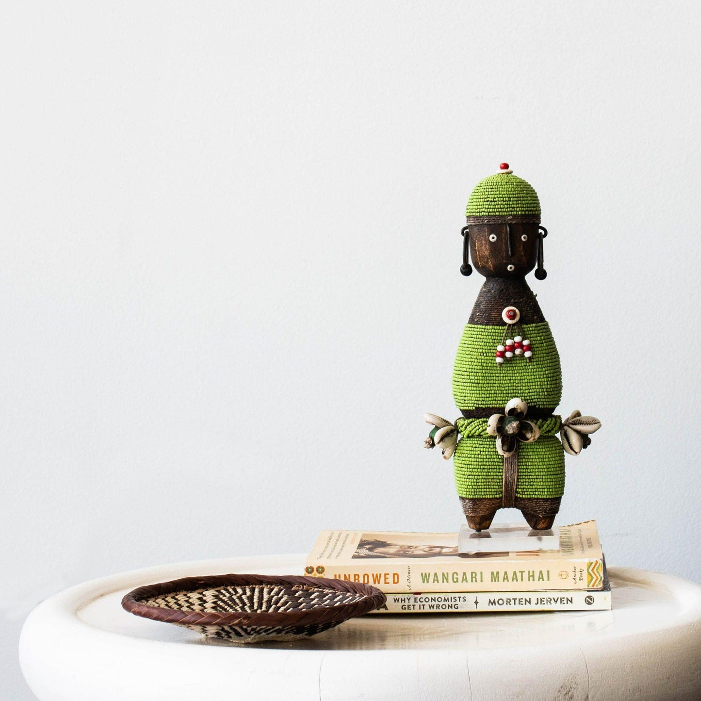 Lime Green Beaded African Namji Doll