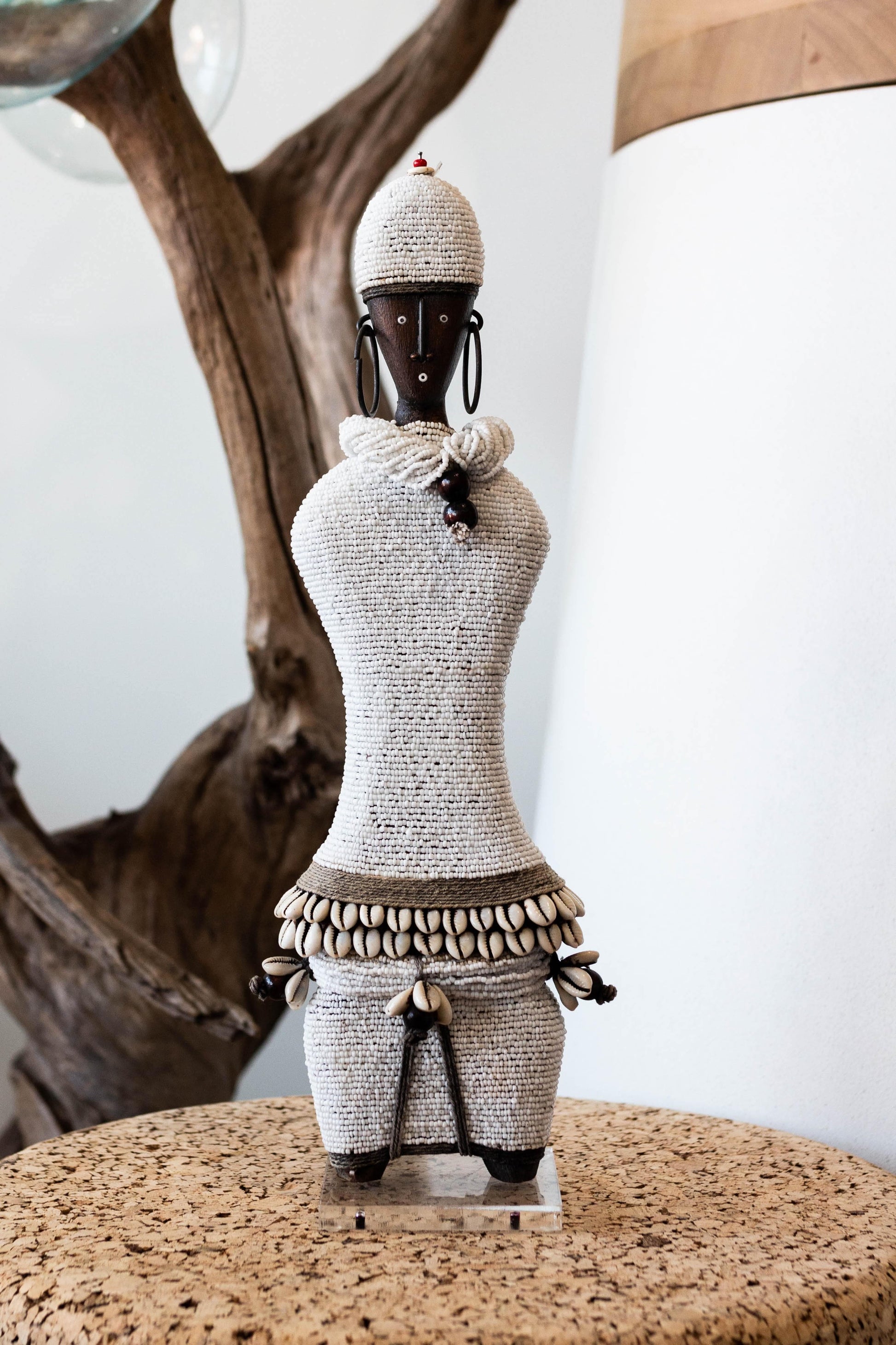 White Beaded Namji Doll, Cameroon medium