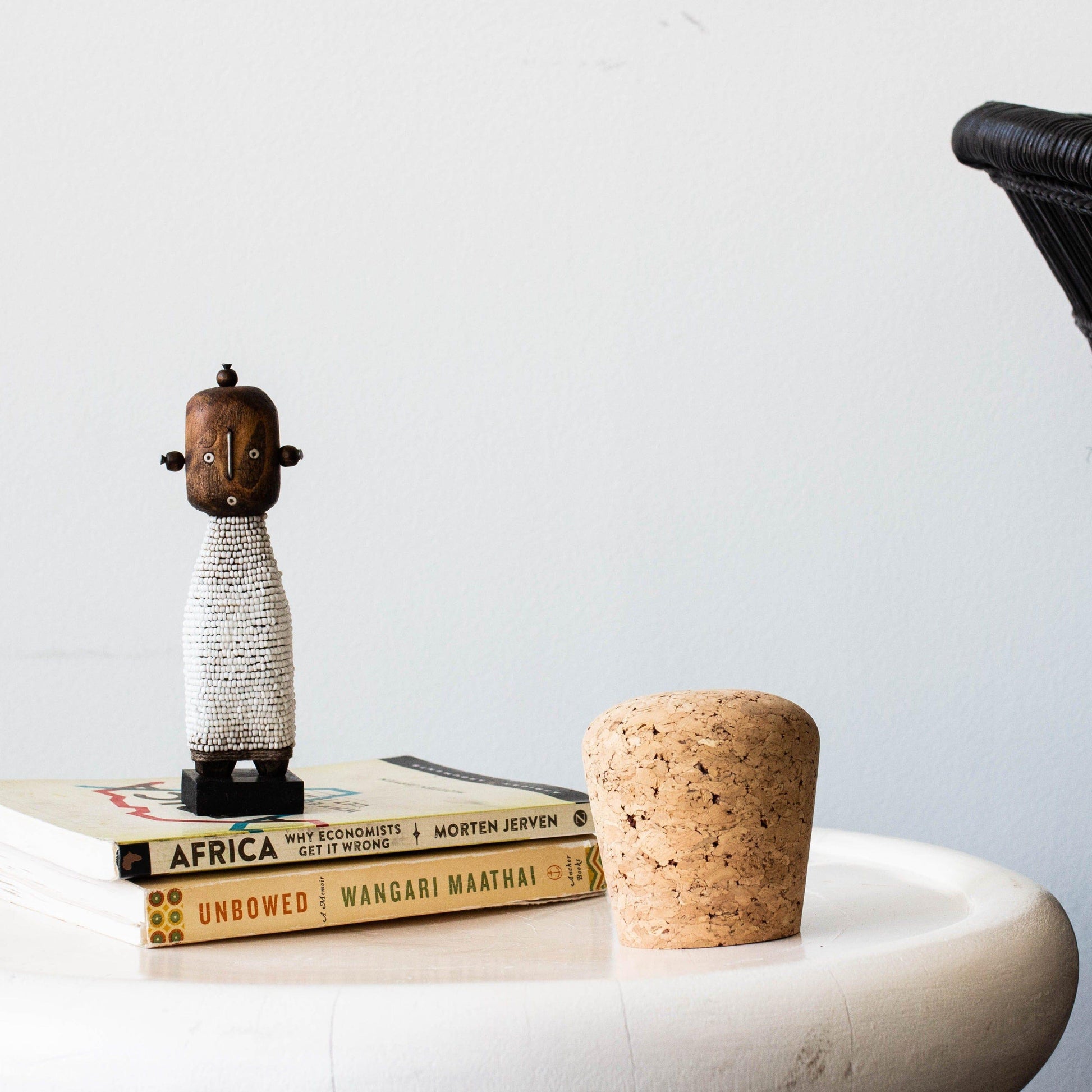 White Beaded Namji Doll, Cameroon Mini