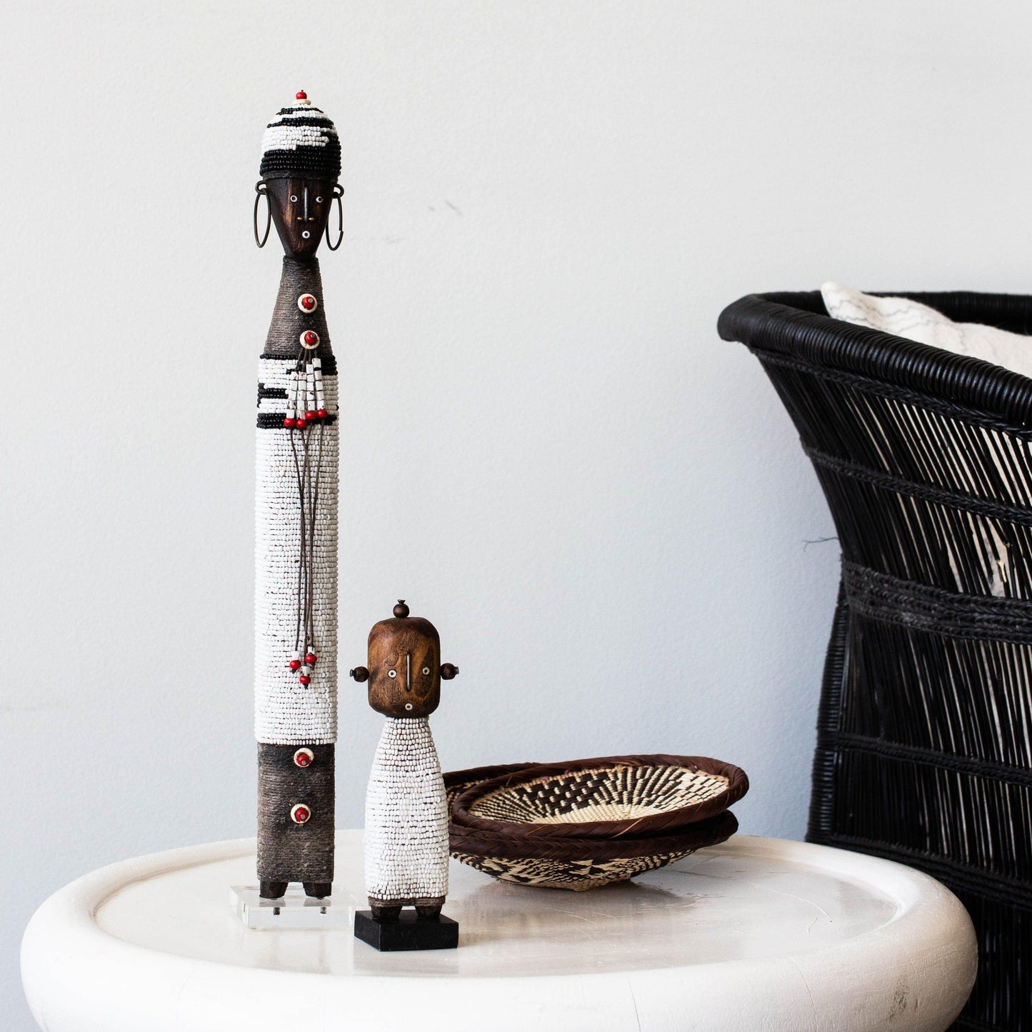White Beaded Namji Doll, Cameroon