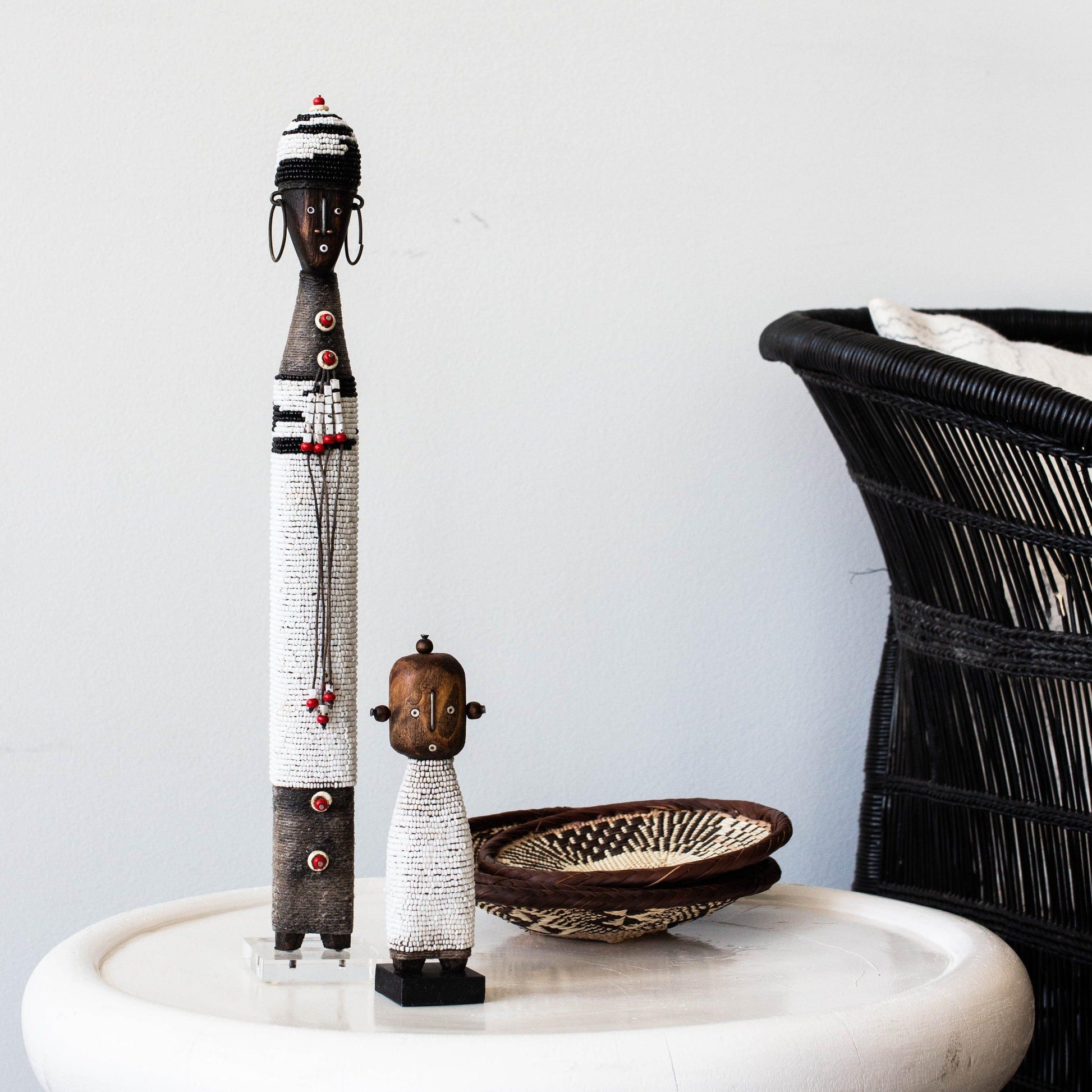 White Beaded Namji Doll, Cameroon