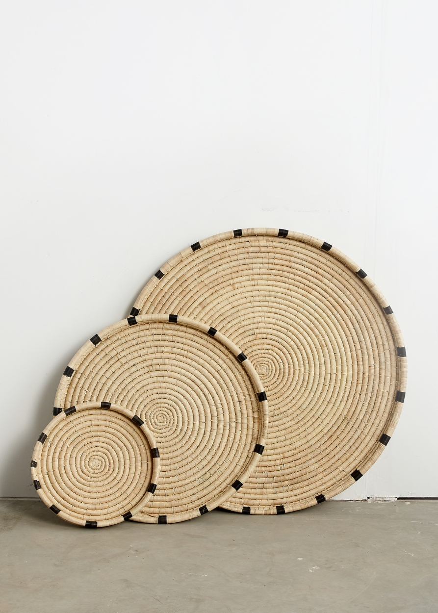 Round Nelisiwe Tray | Handmade Coil Weave set of 3