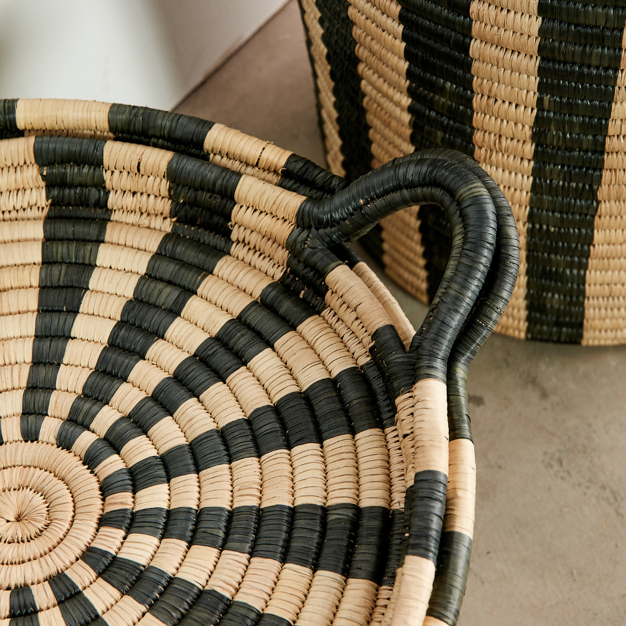 Woven Basket: Ineke Black Striped Basket