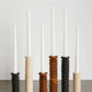 Hand Carved Wood Candle Stick Holders Spiral