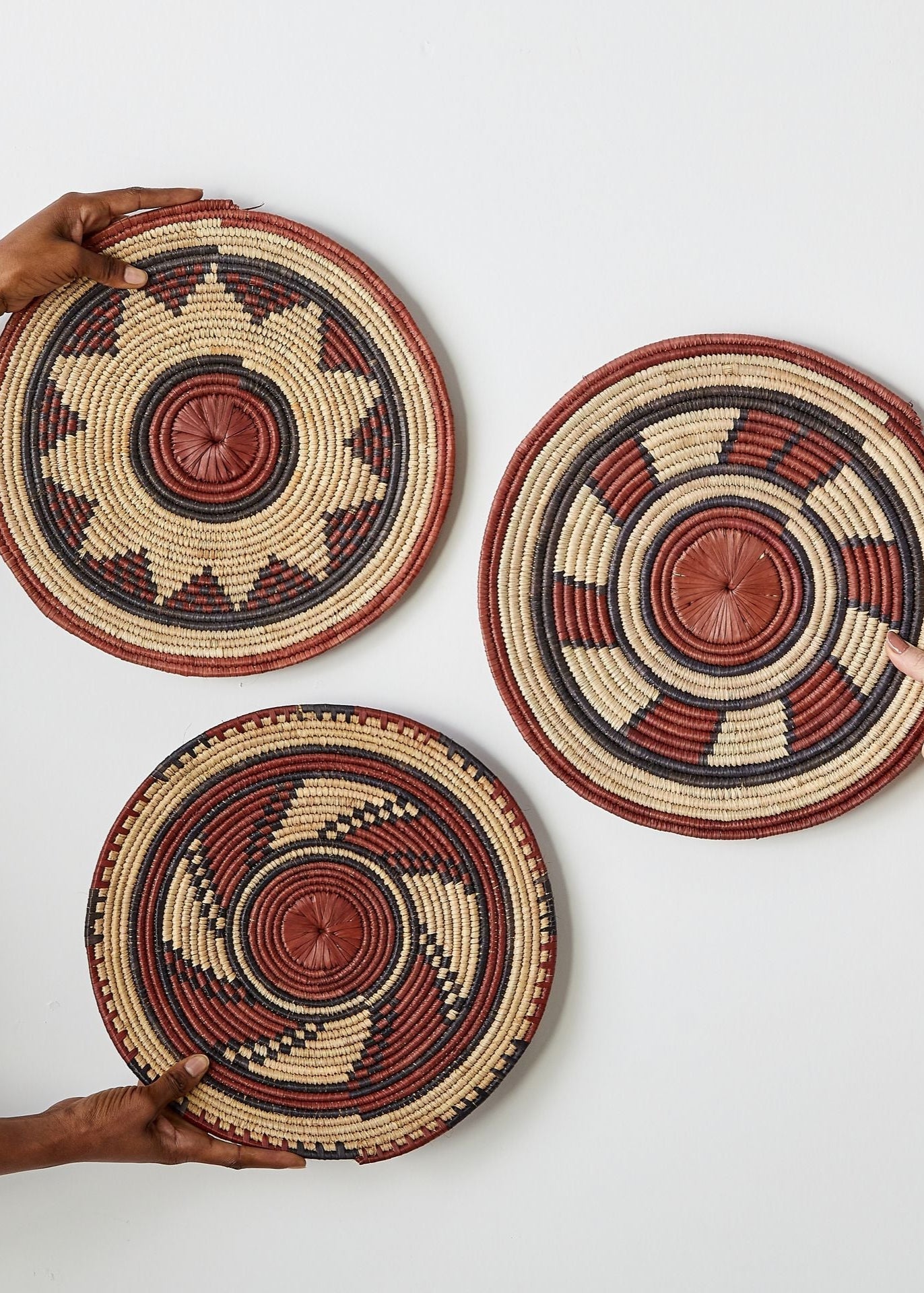 circle woven placemats set of 3