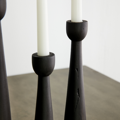 Tapered Candle Holders - Wood Candle Holder – Kanju Interiors
