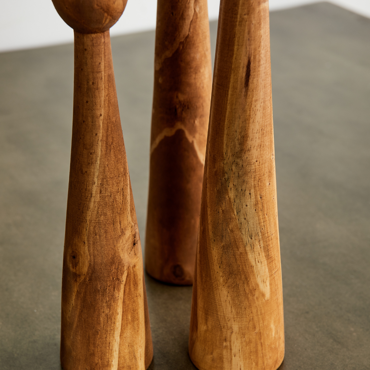rustic wooden candlesticks