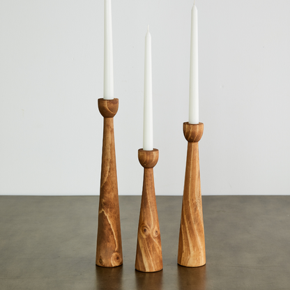Wooden Candlestick Holders for Taper Candles