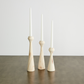 white Tapered Diamond Candlestick Holder