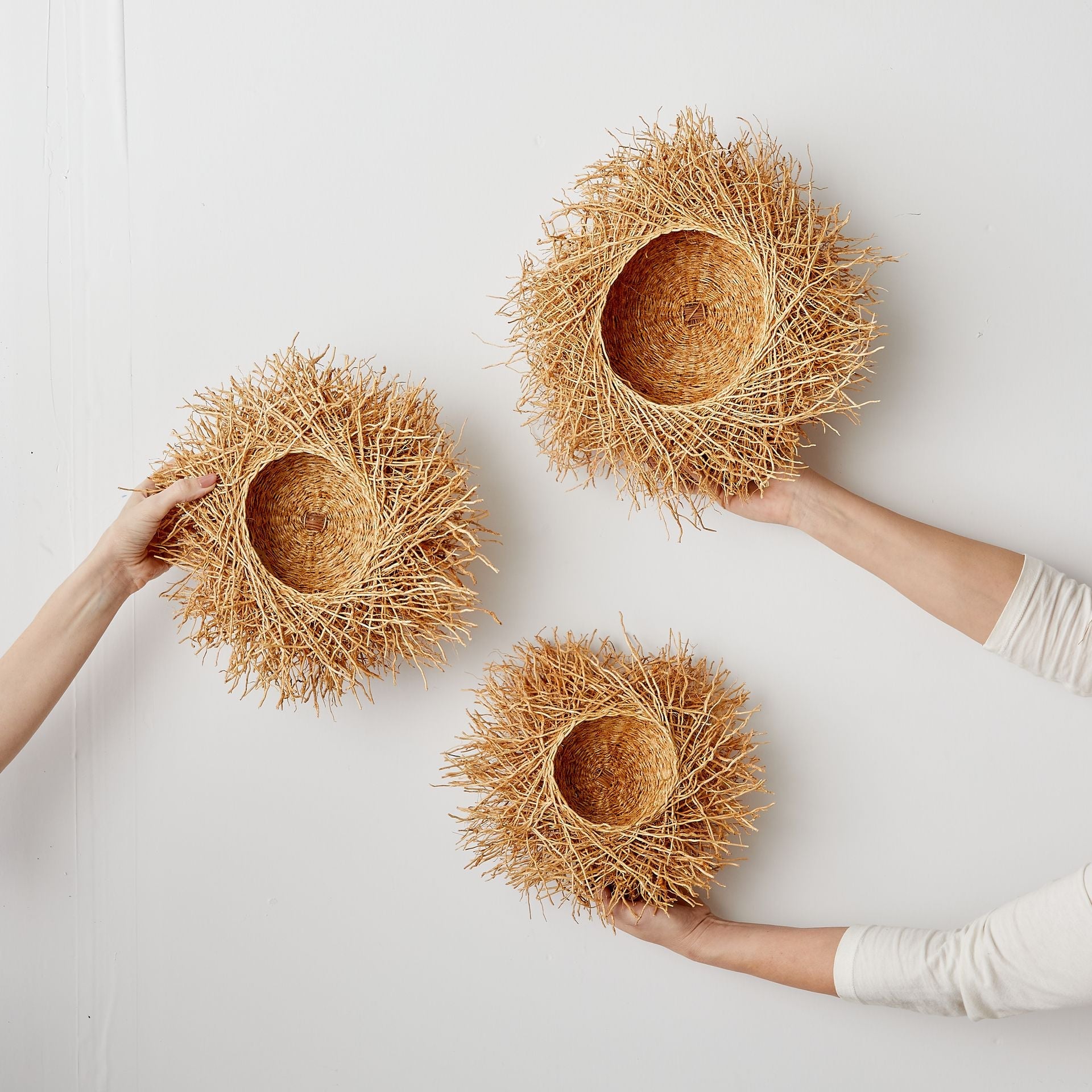 Vetiver Nest Dry Roots Handmade Round Basket