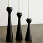 black Tapered Diamond Candlestick Holder