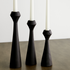 black Tapered Diamond Candlestick Holder