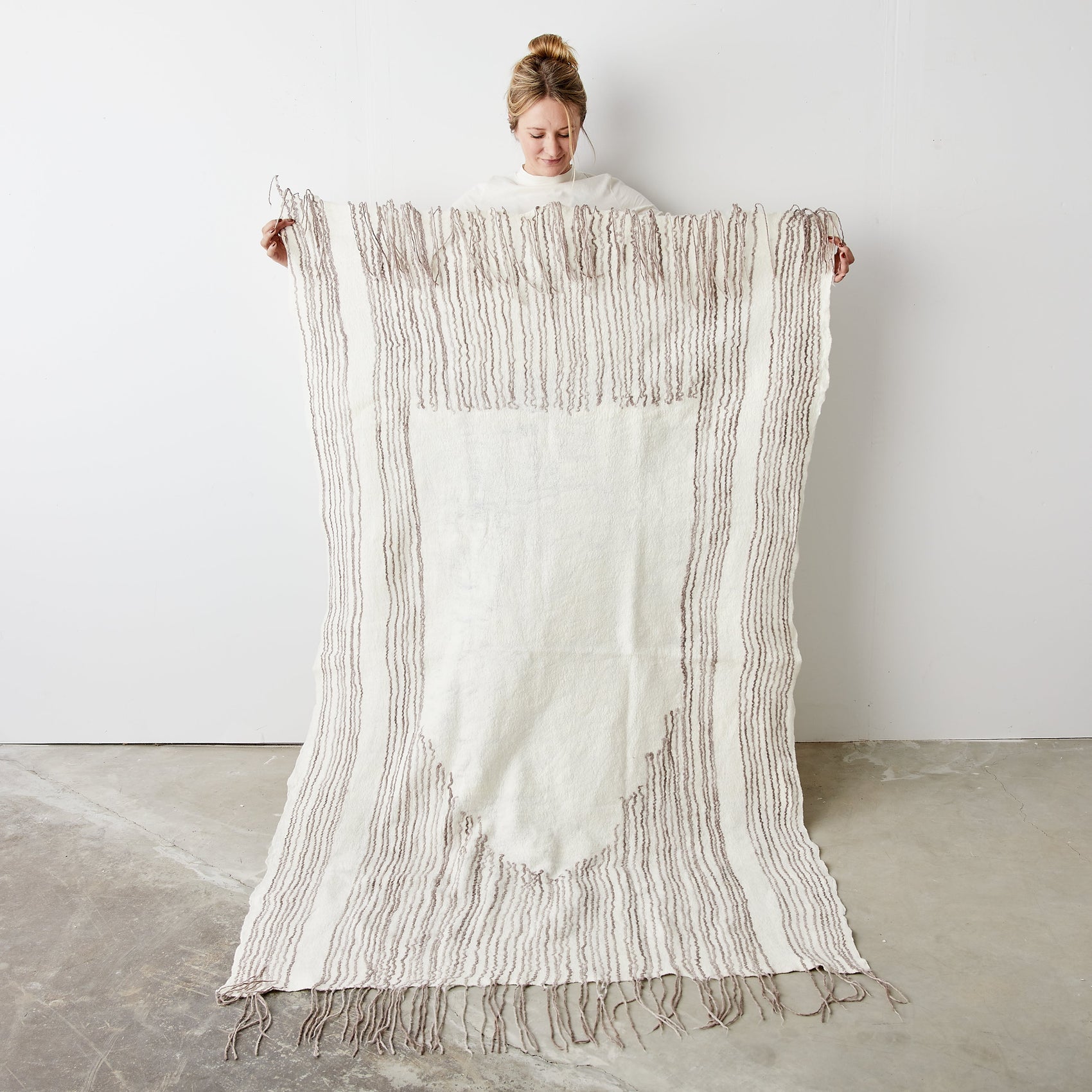 Musullah Fine Line Throw | Luxury Wool Blanket Wool