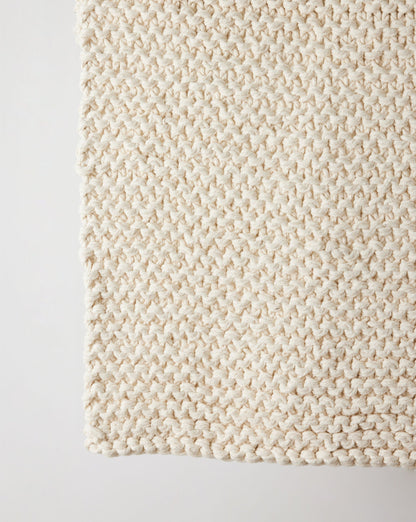 Woven White Floor Rug Mat: Chunky Handknit Mat