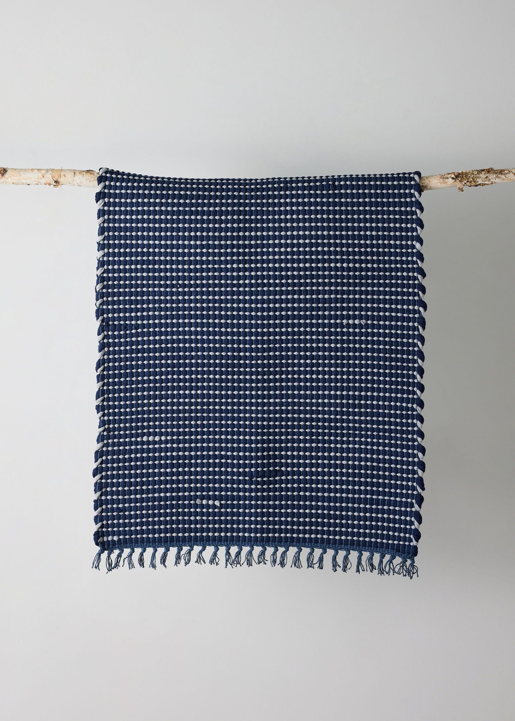 Riverweave Navy Blue Hand-Loomed Cotton Mat