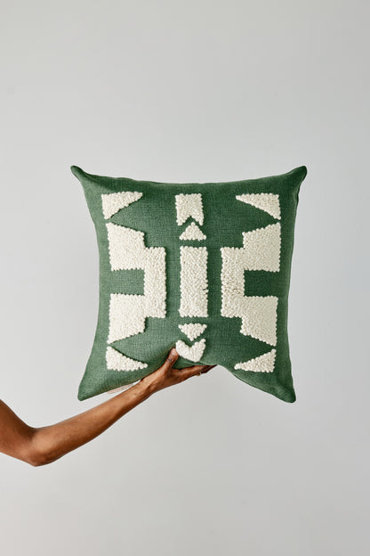 Ndebele Forest Green Throw Pillow
