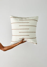 20"x 20" White zuri wool pillow 