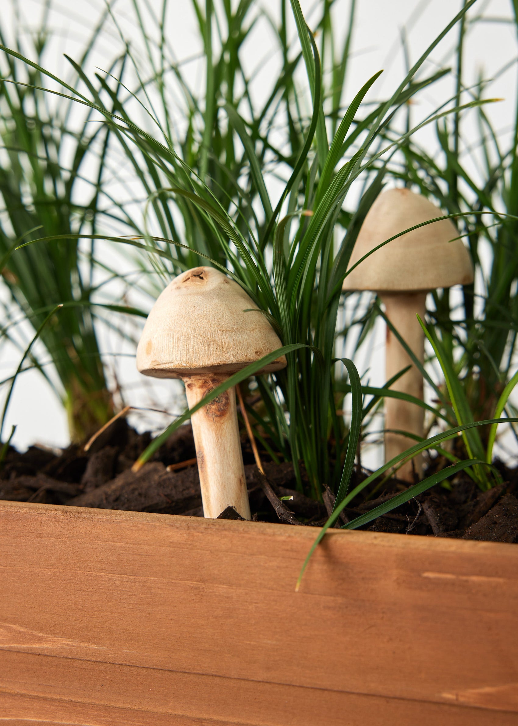 Pilz-Gartenstab aus Holz