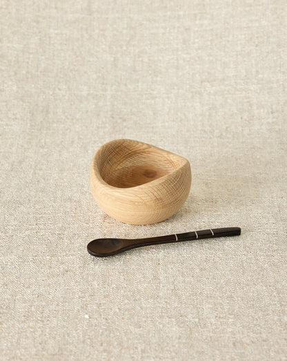 African Artisanry wooden spice bowl with spoon