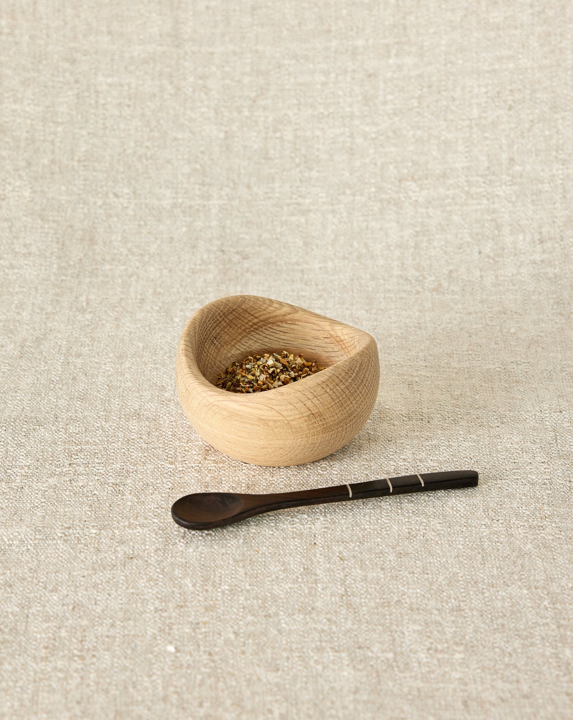 Handmade wooden  Salt & Spice Bowl with spoon