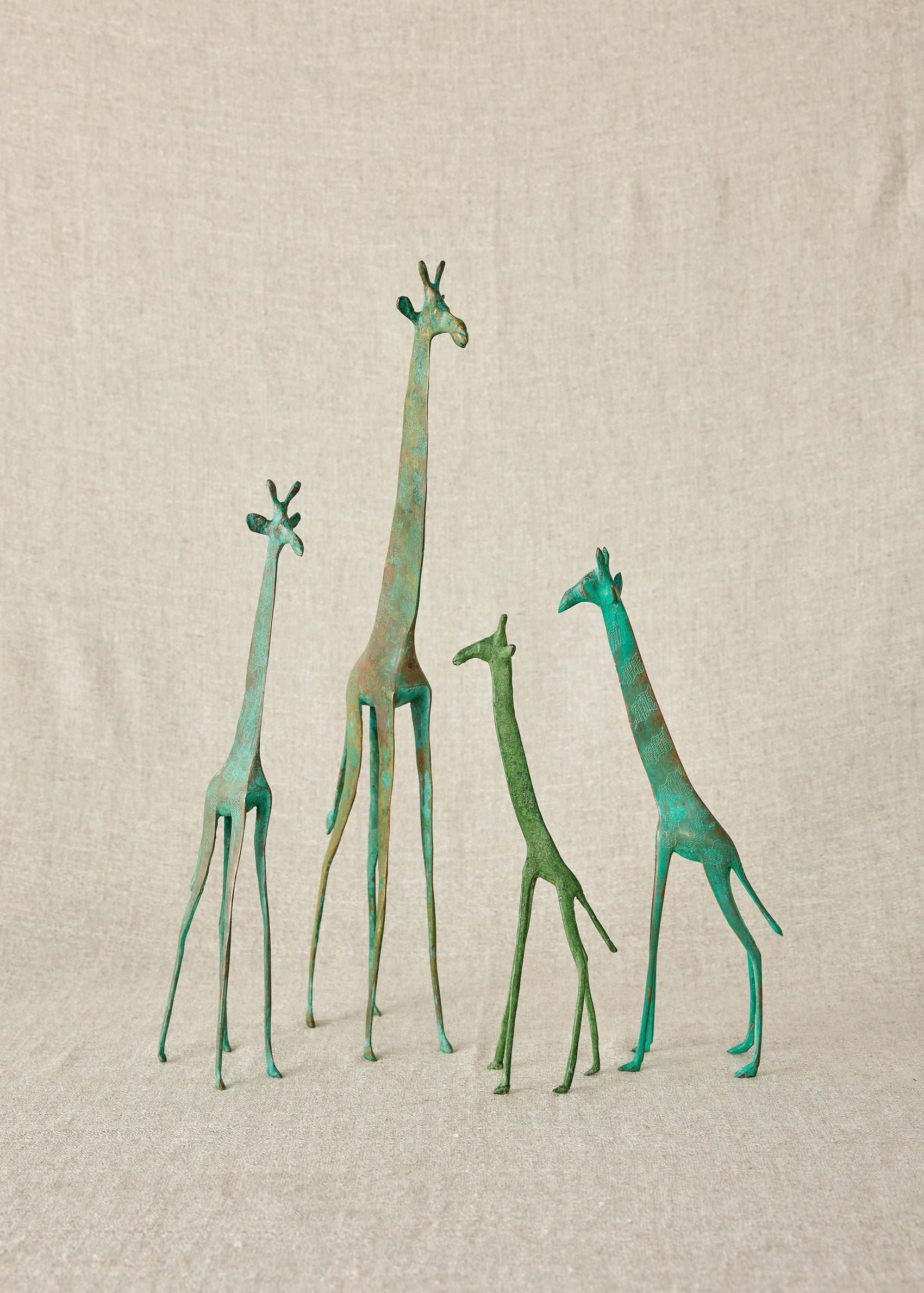 Tuareg Brass Giraffe set of 4