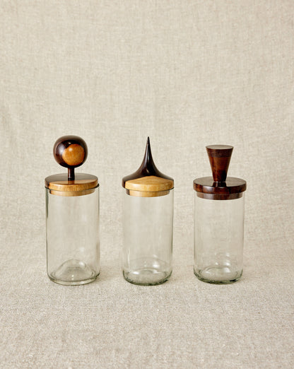 Wooden Topped Apothecary Jars