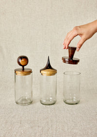 Wooden Topped Apothecary Jars