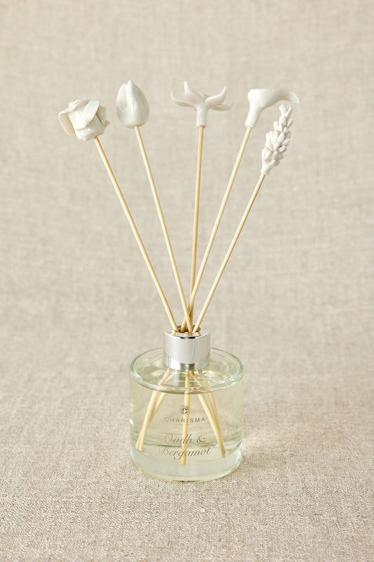 Country Flowers Bamboo Diffuser Set