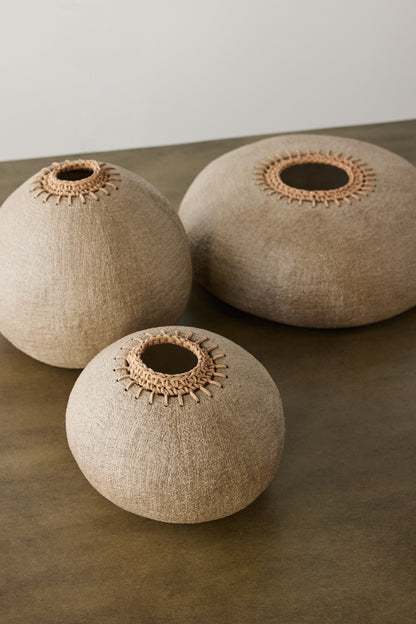 Muted Taupe Crochet Pot