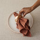 Cherry Wood and Copper Napkin Rings - Set 4 (Discoloration)