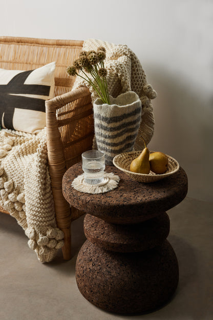 Hand-Felted Woven Wool Table Vase