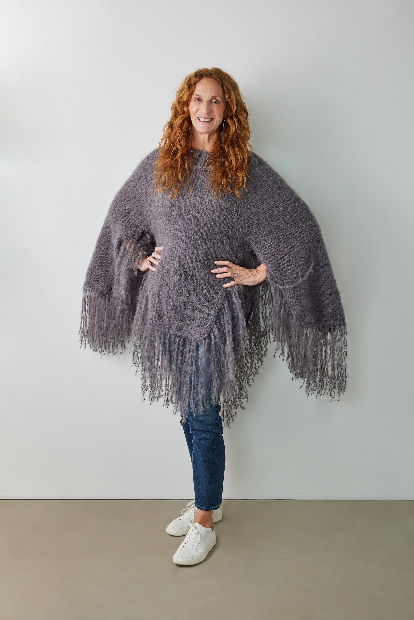 Grey Knit-Your-Own Love Poncho Kit