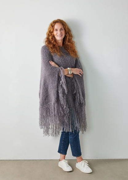 Grey Knit-Your-Own Love Poncho Kit