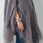 Graues „Strick deinen eigenen Love“-Poncho-Set