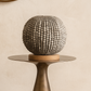 Grey Clay Bead Sphere Table Lamp