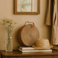 Round Hat Basket With Lid | Handled Carry Gift/Picnic Basket