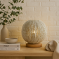 White Clay Bead Sphere Table Lamp