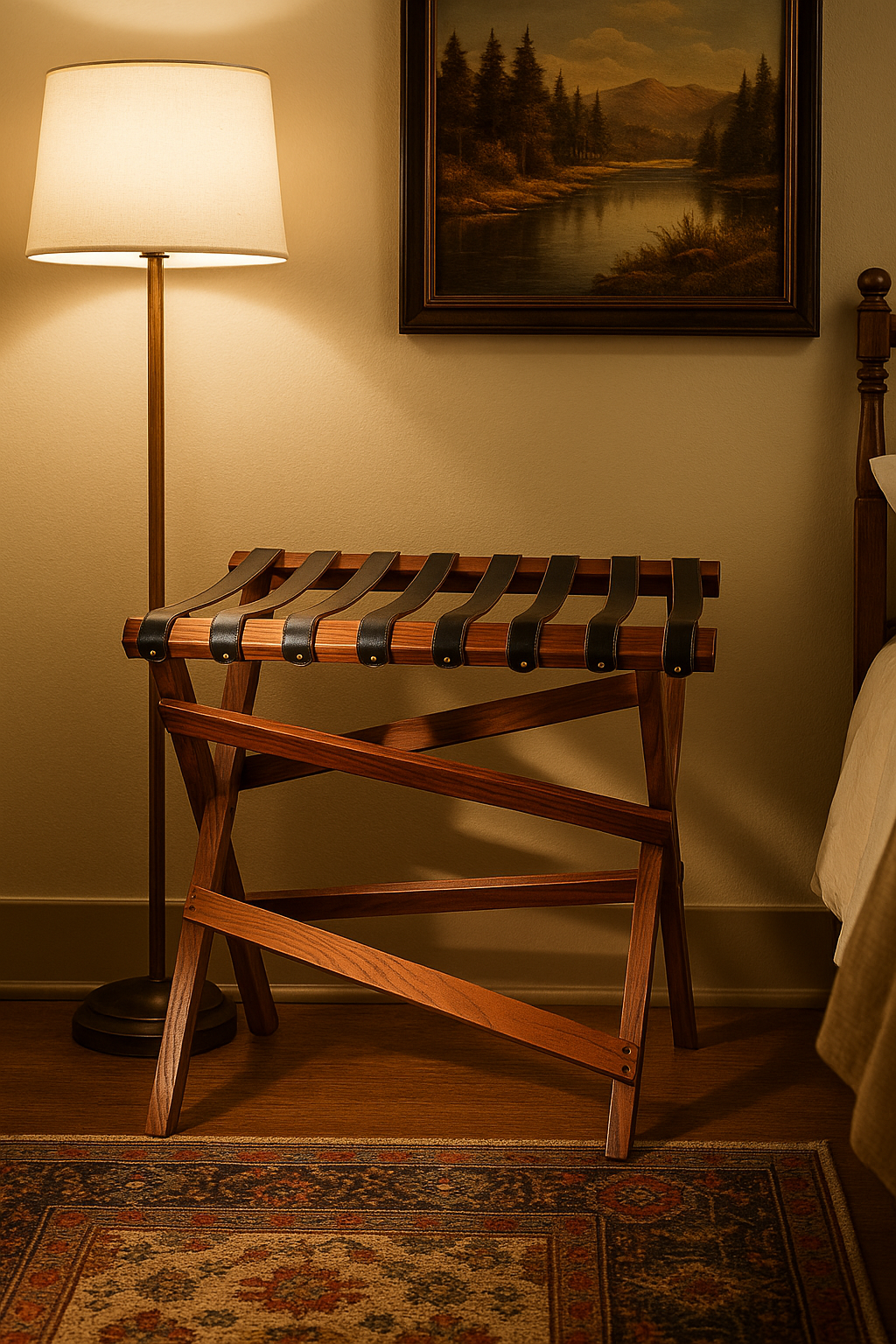 Folding Leather Luggage Rack