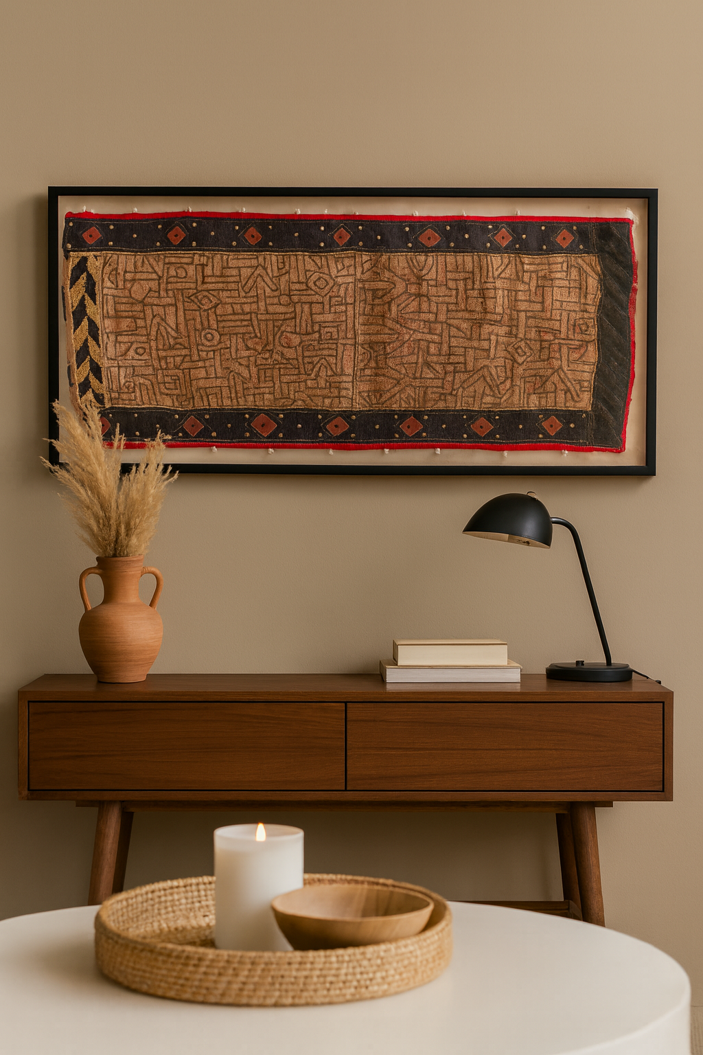Kuba Medley Framed Textile