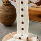 Birth Bogolan Wall Totem in White with Brown Dots
