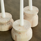 Organic Wood Taper Candlestick Holder