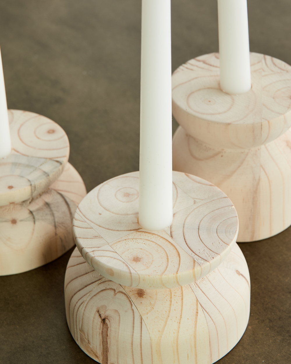 Organic Wood Taper Candlestick Holder – Kanju Interiors