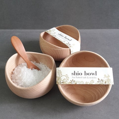 Beautiful Vintage Handmade Wooden Salt / Spice Bowl W/ Spoon Plate